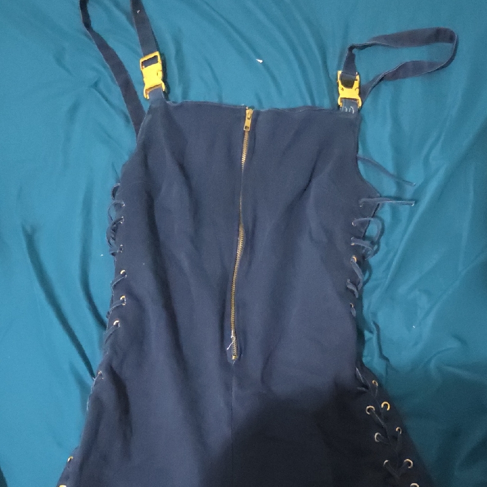 JEAN BODY SUIT WITH GOLD ACCENTS